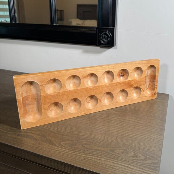 Solid Wood Mancala Game Board — Classic Strategy Game - Picture 2 of 9